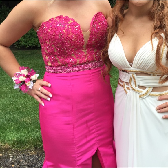 Sherri Hill🌺 Hot Pink Prom Dress💖 - Picture 6 of 14